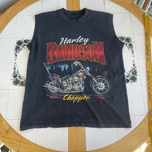 Vintage Harley Davidson Sleeveless T Shirt Large 1988 Graphic Single Stitch